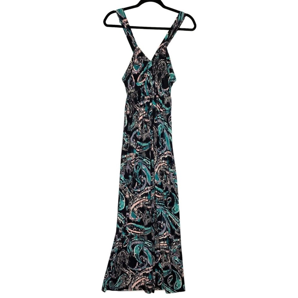 Elle Womens Sundress Mosaic Voyage Print‎ Beach Cruise Summer Maxi Dress Small